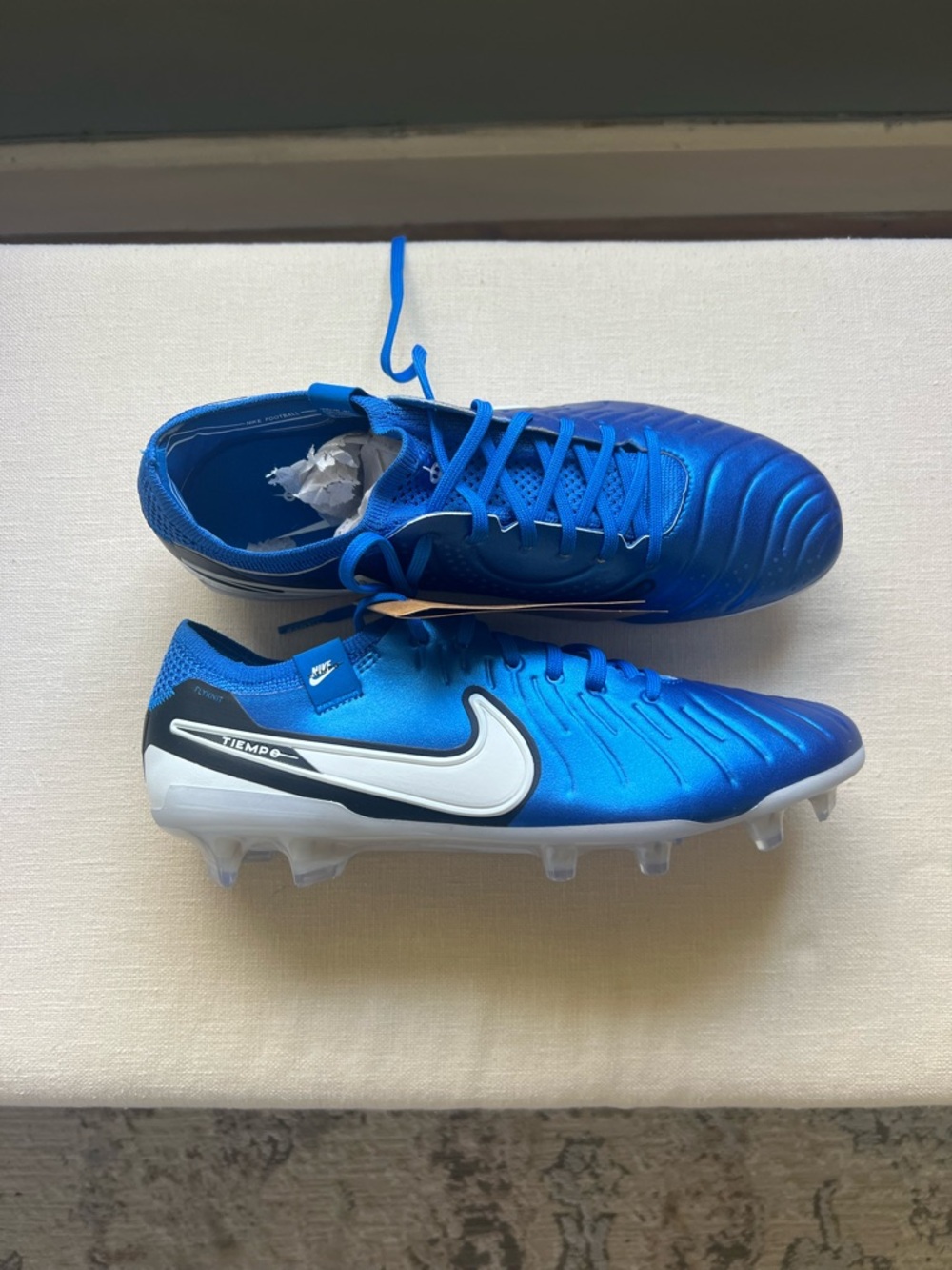 Nike Tiempo Men's Soccer Cleats in Blue and White